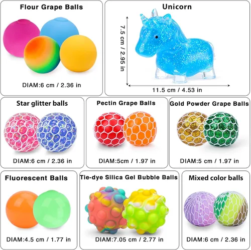Vista 6 de Paquete de 20 bolas antiestrés, bolas esponjosas, bolas para apretar para 20pcs Stress Balls-azul