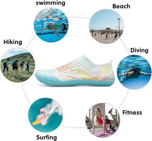 Vista 6 de Zapatos de agua para natación, para mujereshombres, de secado rápido, para playa, senderismo, buceo, navegación, río, deportes acuáticos al aire
