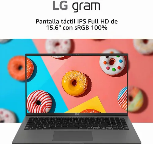 Vista 6 de LG gram (2022) Laptop 15Z90Q con pantalla táctil de 15.6", Intel Core i7 de 12ª generación, 16 GB de RAM, SSD de 512 GB, Windows 11, Gris
