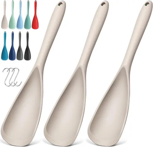 Vista 11 de Paquete de 2 espátulas de silicona para utensilios de cocina antiadherentes 2 paquete caqui