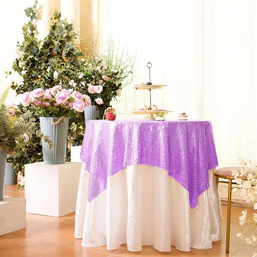 Vista 52 de Eternal Beauty Mantel rectangular cuadrado de 50 x 50 pulgadas para tartas, postres, exposiciones, fiestas, eventos de cumpleaños
