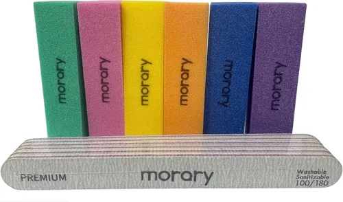Vista 6 de Limas de uñas y pulidoras de 12 piezas, kit de herramientas profesionales de manicura, 6 unidades grises de doble cara de grano 100/180 limas