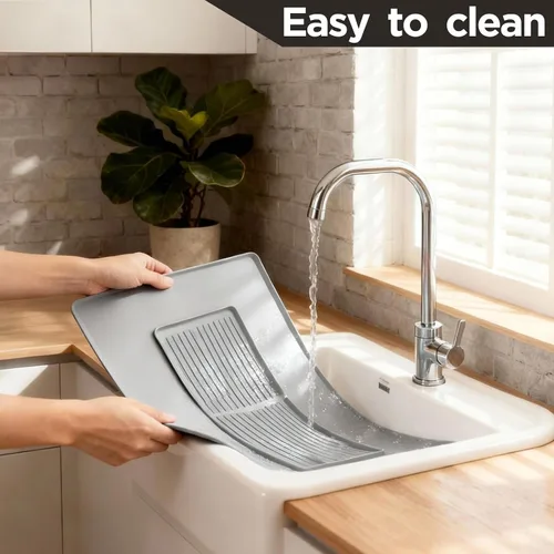 Vista 7 de Bottle Maker Formula Machine Mat, con tapete de drenaje, compatible con la máquina dispensadora de fórmula Baby Brezza, almohadilla de silicona