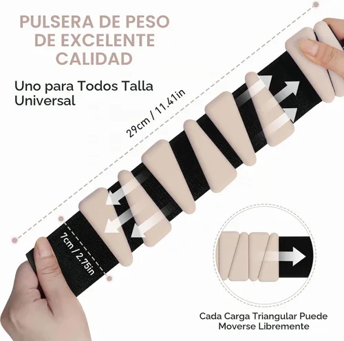 Vista 2 de Juego de 2 pesas para muñeca (1 libra cada una), pesas de tobillo para Beige