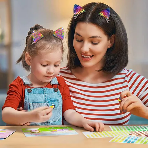 Vista 7 de 12 pinzas para el pelo y pasadores brillantes con purpurina para niñas, niños pequeños y niños, horquillas para el pelo de animales