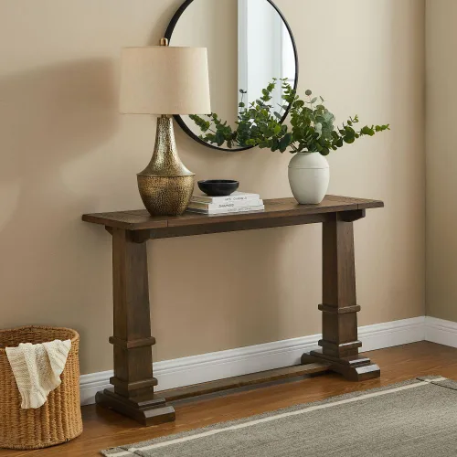 Vista 2 de [Usado] Crosley Furniture Joanna - Moderna mesa consola de estilo rústico para pasillo, entrada, sala de estar, mesas decorativas, roble oscuro
