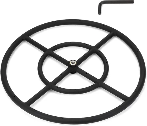 Vista 8 de Stanbroil Anillo redondo para quemador de fogata de 12 pulgadas para gas natural y propano, acero negro para chimenea interior y exterior, BTU
