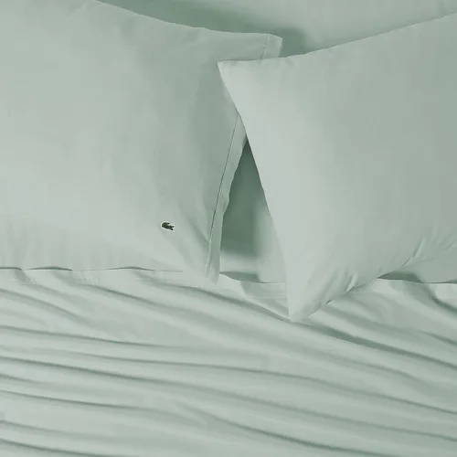 Vista 10 de Lacoste Juego de 2 fundas de almohada de 100% algodón percal – Fresco, crujiente, mate y duradero, certificado Oeko-Tex – Sólido, verde, estándar