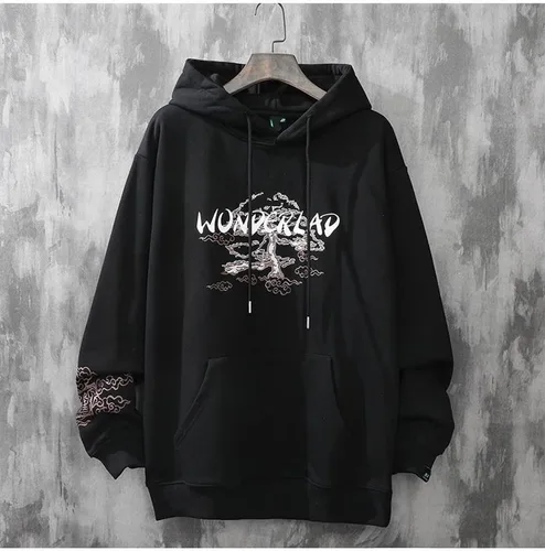 Vista 2 de SHINsuke Sudadera con capucha de anime japonés Y2K Harajuku Sakura, sudadera coreana de manga larga de forro polar, ropa