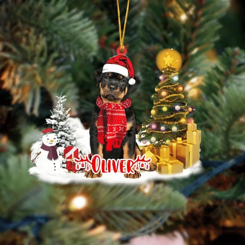 Vista 101 de NAZENTI Adorno personalizado de gato abisinio con árbol de pino, adorno de Navidad personalizado para perros amantes de las mascotas, colgante