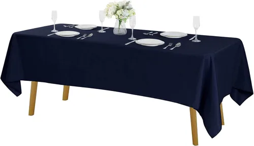 Vista 43 de Mantel rectangular de tela de poliéster lavable de 60 x 120 pulgadas, para decoración de bodas, fiestas, comedores, banquetes