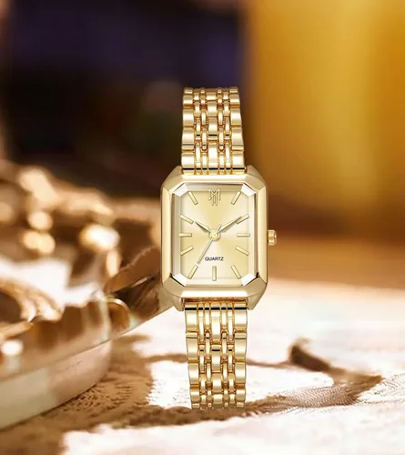 Vista 3 de BESTKANG Relojes para mujer, relojes de pulsera de acero con correa de acero, reloj de pulsera de cuarzo cuadrado simple de moda casual
