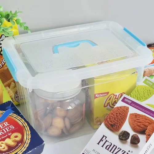 Vista 3 de Hespama Contenedor de almacenamiento con tapa de 12 cuartos de galón, caja
