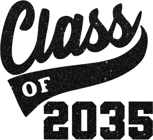Vista 18 de Senior 2035 Iron On Transfer for Shirts, Black