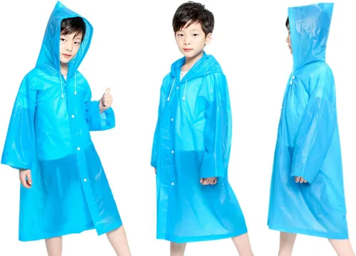Vista 5 de Rain Ponchos Raincoats for Kids, Reusable Boys Girls Rain Jackets Emergency with Hood for Family Disney Travel Outdoor