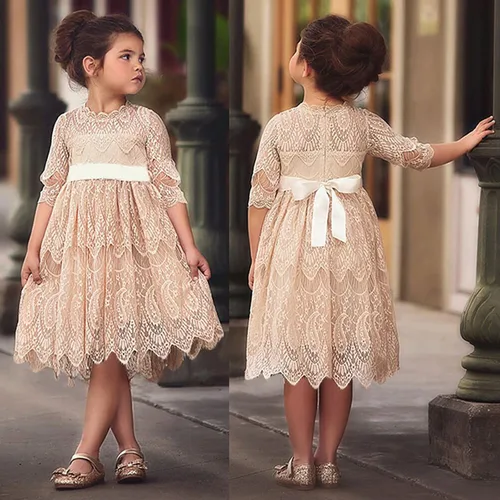 Vista 2 de Vestidos skater de manga larga de algodón para niñas y niñas pequeñas, vestido de tul tutú de Navidad