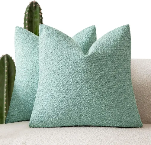 Vista 17 de Foindtower - Juego de 2 fundas decorativas de textura de bucle, fundas de almohada acentuadas, fundas de cojín sólidas, neutrales, para sofá, silla