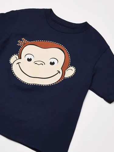 Vista 2 de Curious George Camiseta de manga corta para niño Azul marino