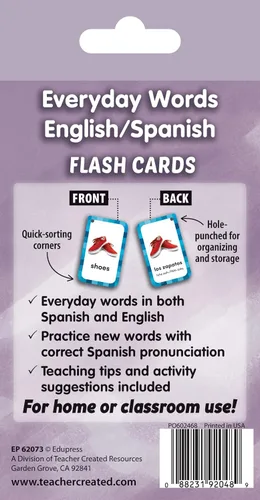 Vista 6 de Palabras diarias Inglés/Español Tarjetas Flash (EP62073)