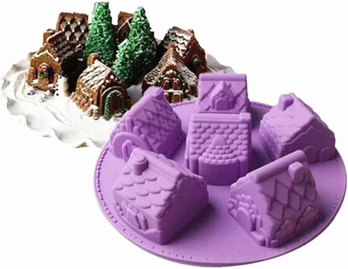 Vista 9 de Joyeee Molde de silicona para pastel de tren, 1 molde antiadherente de 6 cavidades para hornear para brownies de chocolate, tazas de magdalenas