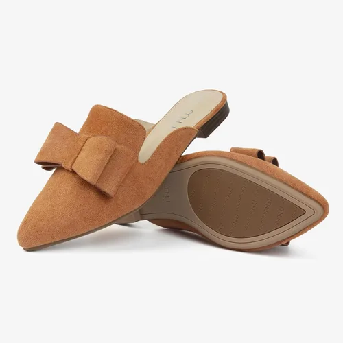 Vista 4 de MUSSHOE Mules para mujer, cómodos, puntiagudos, sin cordones, zapatos planos