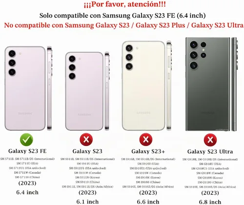 Vista 2 de Funda para Samsung Galaxy S23 FE con cubierta deslizante para cámara con protector de pantalla HD [grado militar de 16 pies probada en caídas] Funda