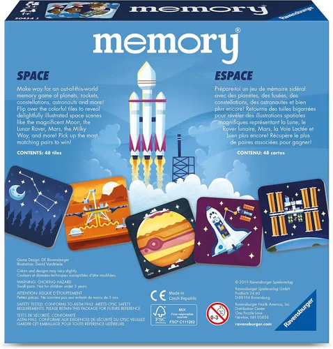Vista 4 de Ravensburger Juego de memoria espacial – Atractivo juego cósmico a juego para niños Divertido juguete educativo Mejora la concentración