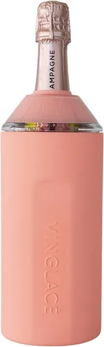 Vista 3 de Enfriador de botellas de vino y champán de Vinglacé personalizado, un regalo personalizado único para los amantes del vino (azul frío)