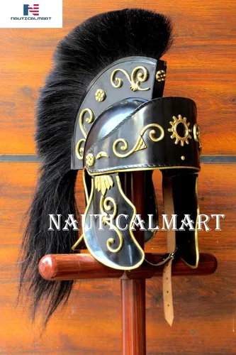 Vista 6 de NauticalMart Casco grecorromano con escudo negro de armadura medieval casco disfraz de Halloween