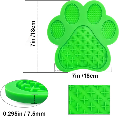 Vista 2 de Almohadilla para lamer perros, dispositivo de distracción de lavado de perros, tapete lindo para comer lento con súper succión para lamer Verde