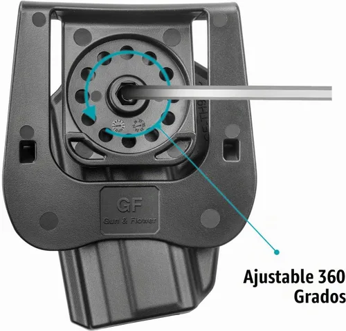 Vista 6 de Funda Taurus TH9 TH9C, funda OWB para pistola Taurus TH9/TH9C de 0.354 in, retención de nivel II con liberación de dedo índice, paleta ajustable