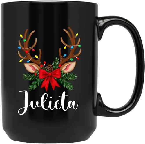 Vista 26 de Taza personalizada con nombre, diseño de muñeco de nieve con nombre, tazas de café de Navidad de muñeco de nieve, regalos personalizados para árbol
