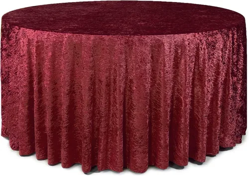 Vista 26 de YOUR CHAIR COVERS - Mantel redondo de terciopelo aplastado de 120 pulgadas para mesas redondas de 5 pies - Negro