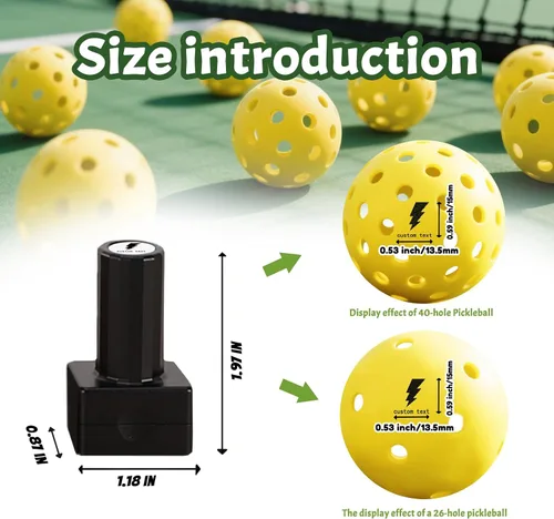 Vista 3 de Sello de Pelota de Pickleball Personalizado con Tu Logo Texto Marcador de Pickleball Reutilizable Perfecto para Marcar Tus Pelotas de Pickleball