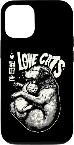 Vista 28 de Golden Retriever Dog Loves Cats Cuddle Art Case for iPhone 16