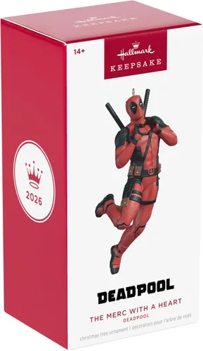 Vista 7 de Hallmark Keepsake Adorno de Deadpool de Marvel (El MERC con corazón)