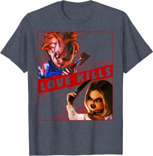 Vista 55 de Child's Play Chucky and Tiffany Love Kills T-Shirt Asphalt Grey