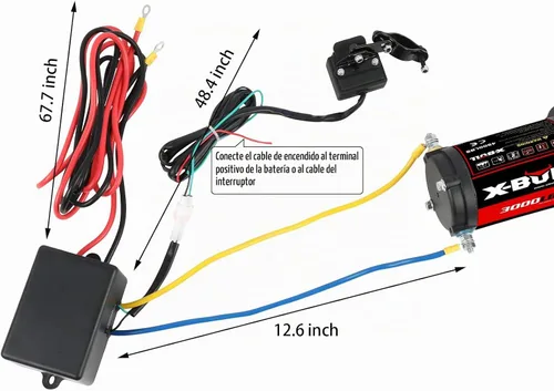 Vista 3 de X-BULL Cabrestante eléctrico de alambre de acero de 12 V 3000 libras para remolcar ATV/UTV todoterreno con soporte de montaje remoto inalámbrico