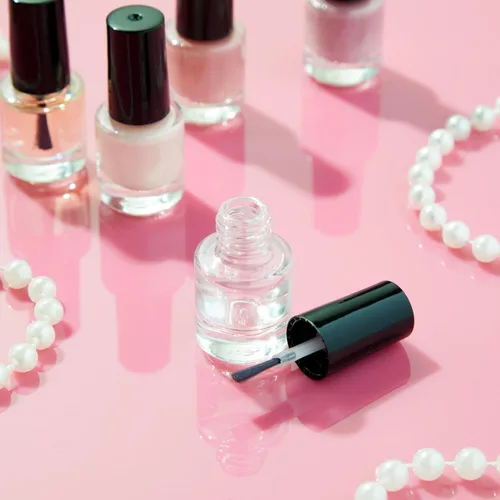 Vista 2 de Bright Creations Minibotellas vacías de esmalte de uñas con cepillo, frascos de vidrio recargables para hacer esmalte de uñas, mini botellas
