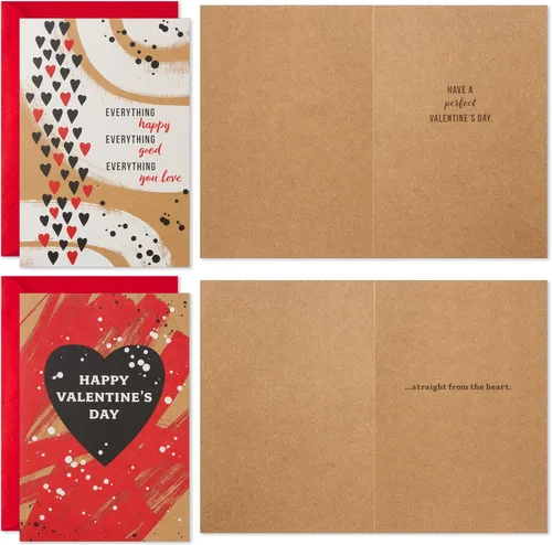 Vista 4 de Hallmark - Tarjetas de San Valentín, paquete surtido de 16 unidades (feliz día del corazón)