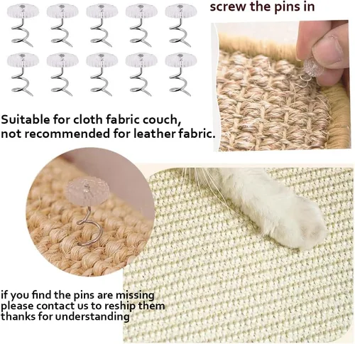 Vista 6 de 2 Alfombrillas Raspadoras para Gatos Protector de Sofá de Sisal Natural Alfombrilla Rascadora para Gatos Funda de Esquina para Sofá Cama Protector