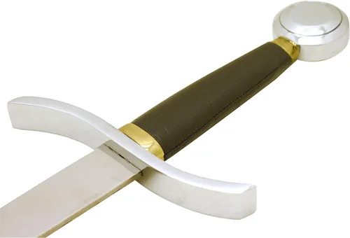 Vista 40 de Medieval Warrior Knights Templar Long Sword with Sheath Steel Guard, Leather Wrapped Handle