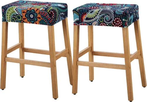 Vista 38 de YISUN Fundas de taburete rectangulares, paquete de 2 fundas elásticas impermeables para asiento de silla de montar, taburetes de bar, sillas de bar