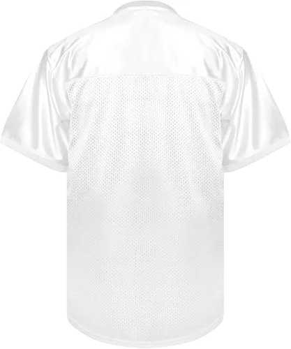 Vista 3 de MESOSPERO Camisetas de fútbol en blanco para hombre, camisa de fútbol lisa de poliéster de malla, ropa deportiva S-3XL, negro, blanco, gris