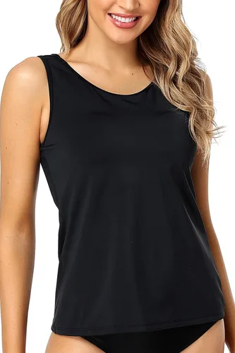 Vista 4 de PERONA Traje de baño de dos piezas para mujer, sexy, cuello en V, control de abdomen, tankini de talla grande