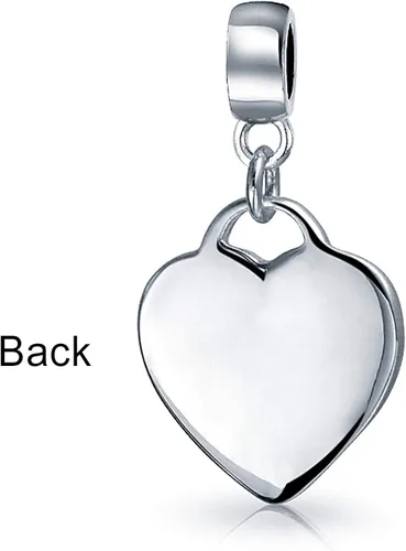 Vista 3 de Etiqueta personalizada con inicial del alfabeto A-Z, monograma en forma de corazón, cuenta colgante para mujeres y novias, plata de ley 925, se
