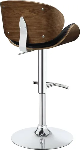 Vista 9 de Coaster Home Furnishings Taburete de bar ajustable negro y nogal 20.75 pulgadas de profundidad x 20.25 pulgadas de ancho x 37.5 pulgadas de alto