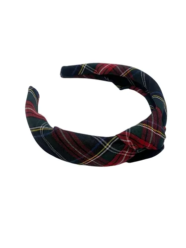 Vista 18 de Diadema anudada de 1.25 pulgadas, uniforme escolar, a cuadros, acolchada, con nudo en la parte superior, diadema de uniforme (cuadros 120)