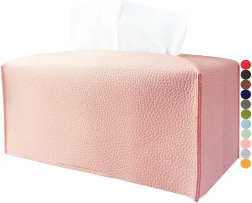 Vista 27 de Cubierta de Caja de Paños Grande Rectangular – Soporte de Caja de Paños Rectangular de Tamaño Plus con Cinturón Inferior [JESMINI, Negro] Soporte