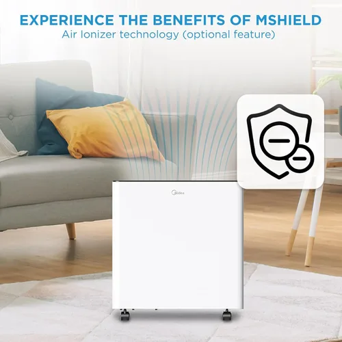 Vista 6 de Midea Deshumidificador de 4,500 pies cuadrados con bomba incluida, 50 pintas, ideal para sótanos, habitaciones grandes y medianas y baños (renovado)